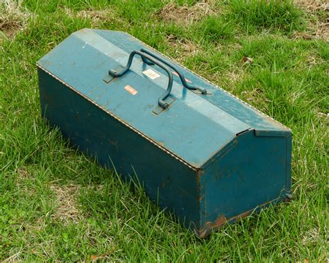 antique metal tool box folding lid|antique tool boxes.